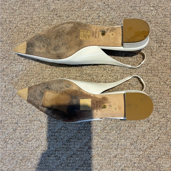 Stuart Weitzman White Patent Slingbacks - Picture 9 of 12